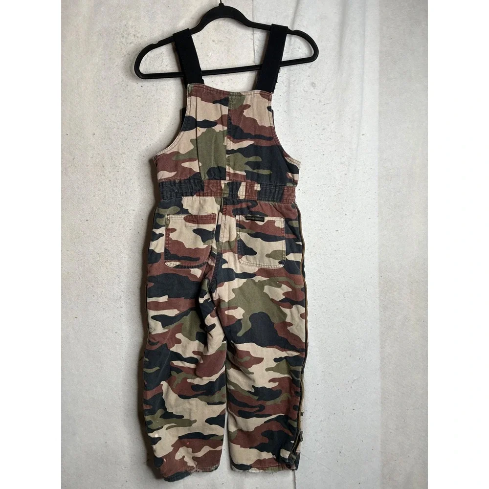 Walls Blizzard Pruf Camo Insulated Overalls youth L Regular Hunting Bibs Work